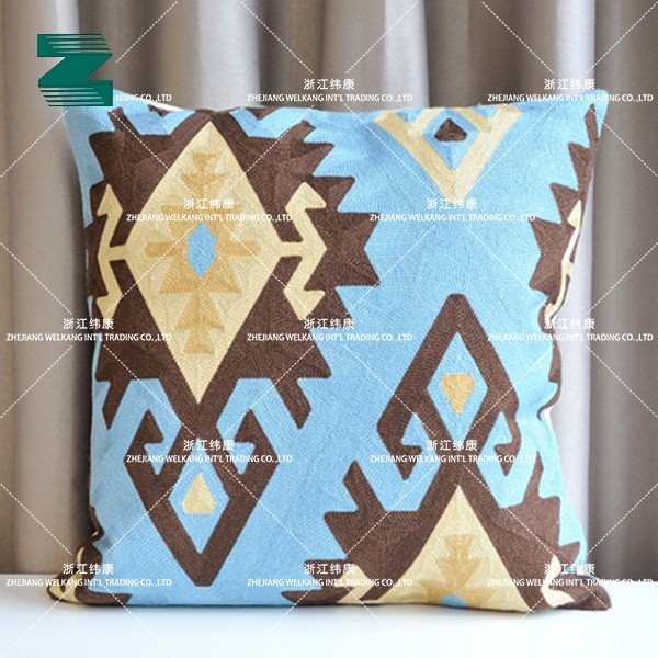 Geometric Pattern Embroidery Cushion
