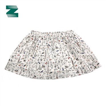 Rok Print Pinggang Elastis Tenun Katun Untuk Anak Perempuan